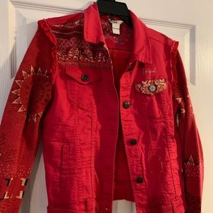 Desigual Red Jacket Size 42 GUC